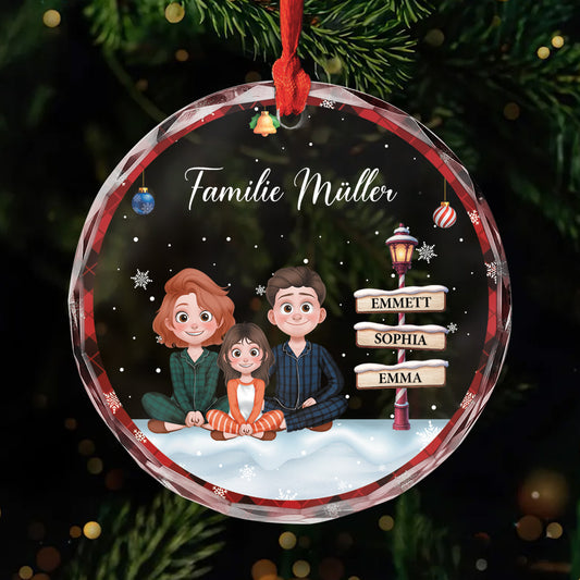 5841OGE1 die familie cartoon strassenschilder personalisierter weihnachtsschmuck_ glas familie 5841OTY5I
