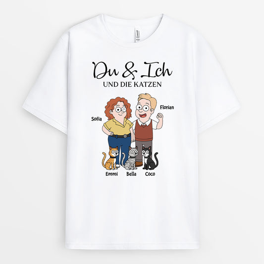 5854AGE1 du ich und die katze partner t shirt personalisiert 5854AKQ7D