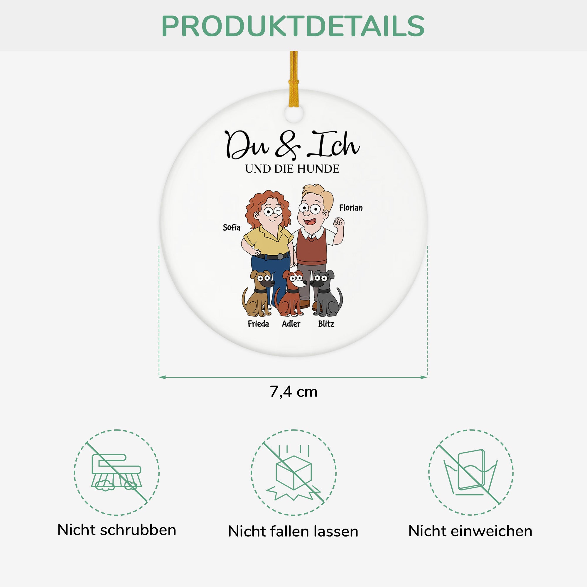 5854OGE3 du ich und der hund personalisierte keramik ornament paar 5854OKQ7C