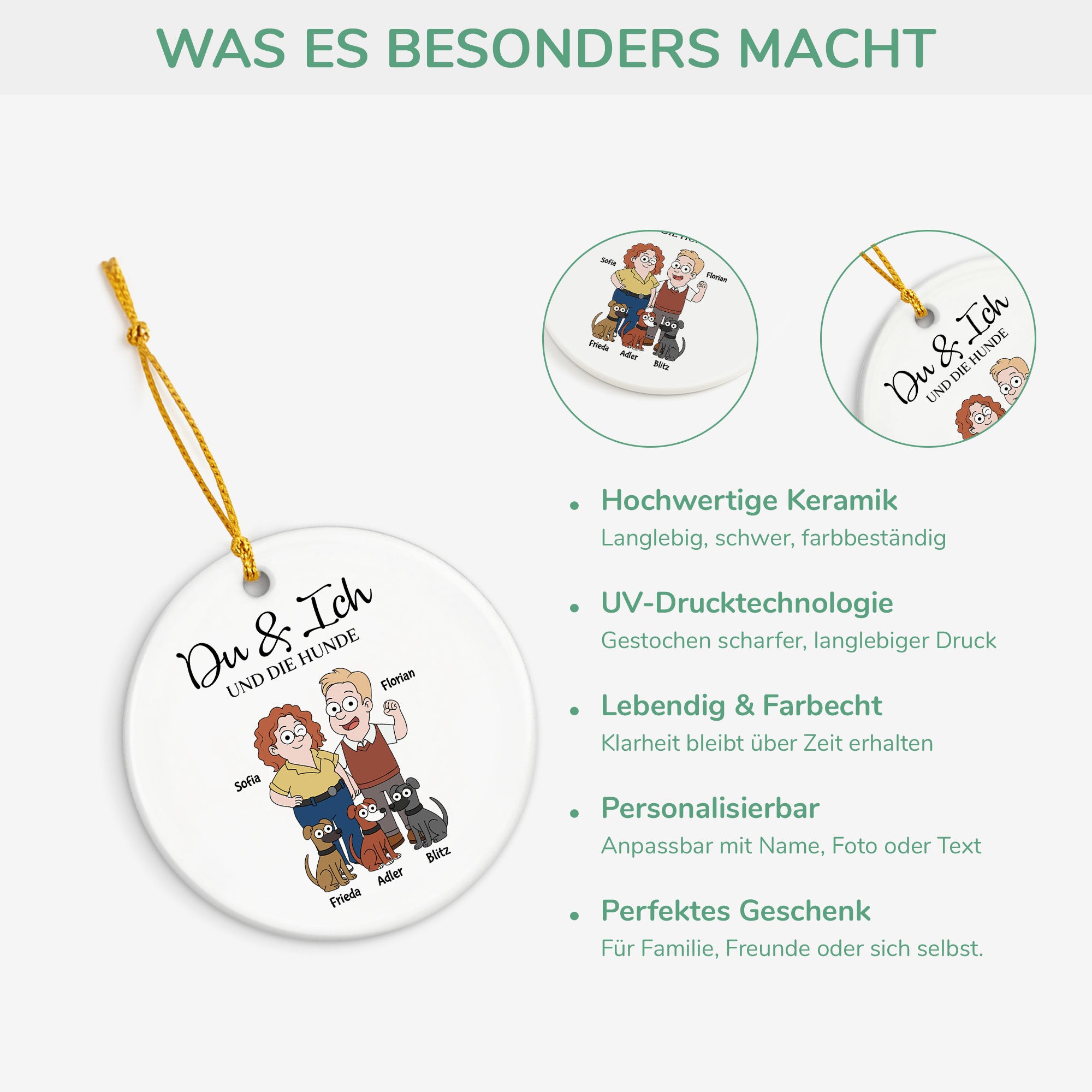 5854OGE4 du ich und der hund personalisierte keramik ornament paar 5854OKQ7C