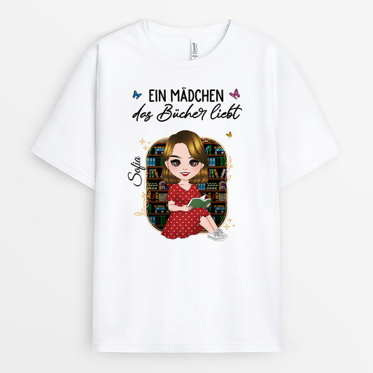 5874AGE1 ein madchen das bucher liebt personalisierte t shirts damen leseratten 5874ATTMA