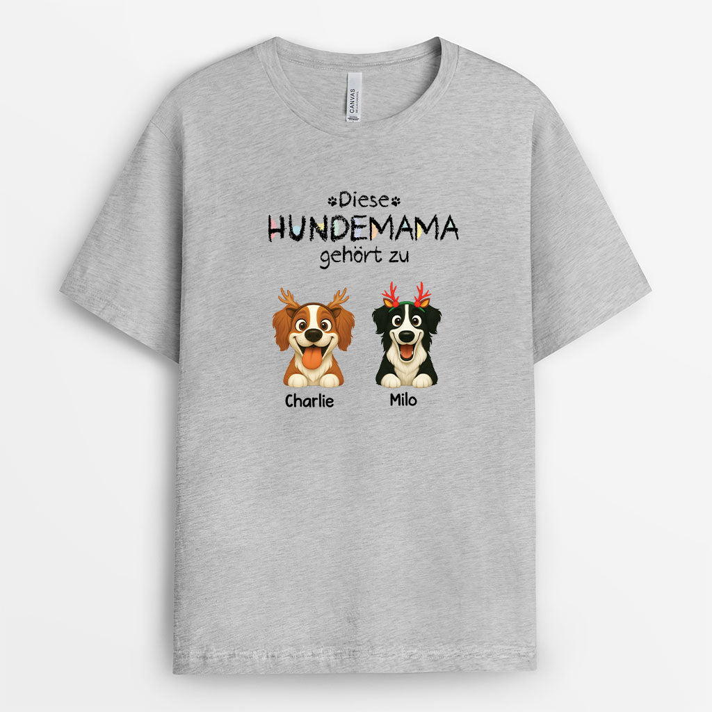 5882AGE2 diese hundemama gehort zu weihnachts t shirt hund personalisiert bunstifte 5882AKV0C