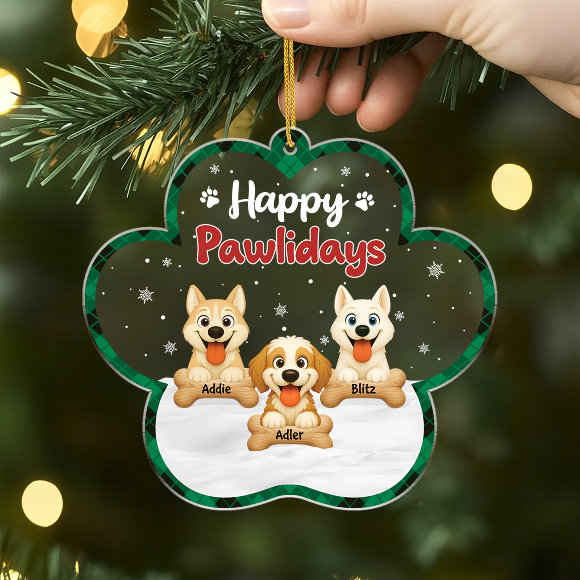 5897OGE2 merry woofmas weihnachtsschmuck personalisiert_ acryl hunde 5897OKZZC