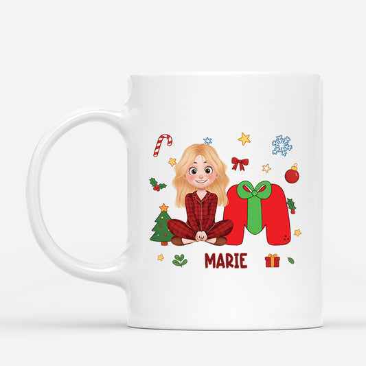 5899MGE1 alphabet name personalisierte weihnachtstasse_ frauen und manner 5899MKZ0A