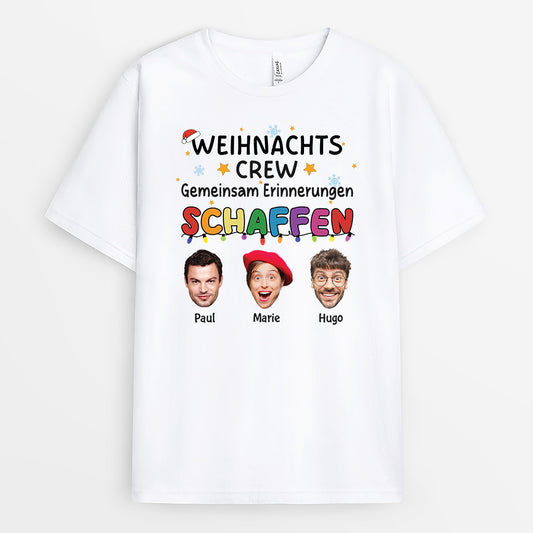 5912GE1 weihnachts crew gemeinsam erinnerungen schaffen personalisiertes t shirt freundin_ mit gesicht 5912AKZMF