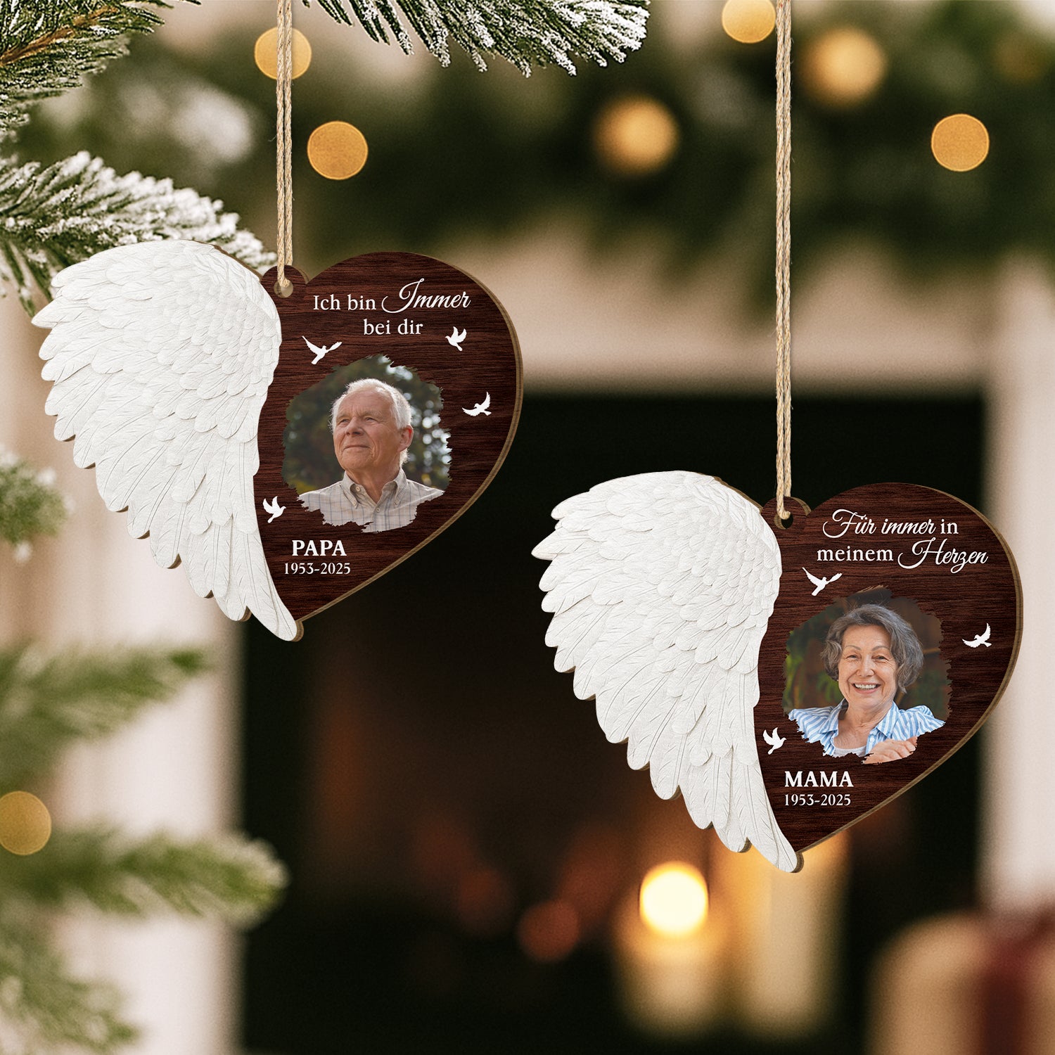 5920OGE2 ich bin immer bei dir personalisierte 1 schicht holz ornamente papa mit foto weihnachten zur erinnerung 5920O8TCB