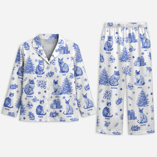 5938VGE1 katze toile de jouy personalisierte pyjama_s 5938V6ZMD