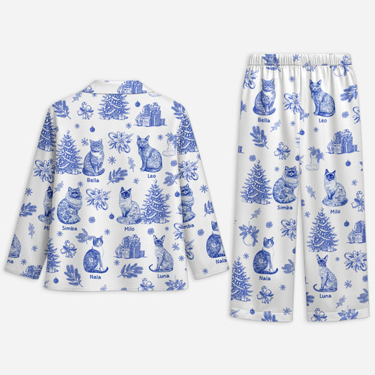 5938VGE2 katze toile de jouy personalisierte pyjama_s 5938V6ZMD