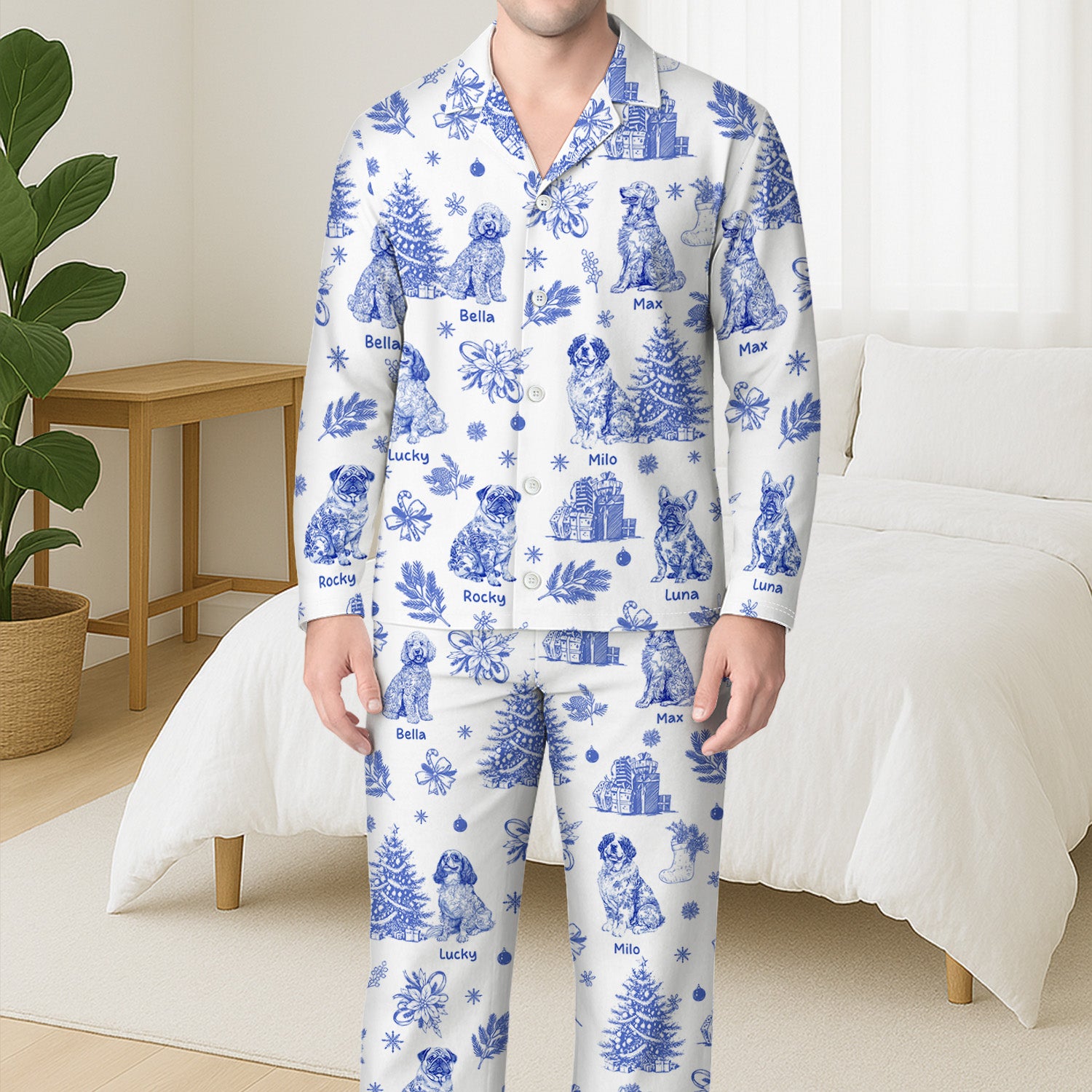 5938VGE3 hund toile de jouy personalisierte pyjamas_ 5938V6ZMC
