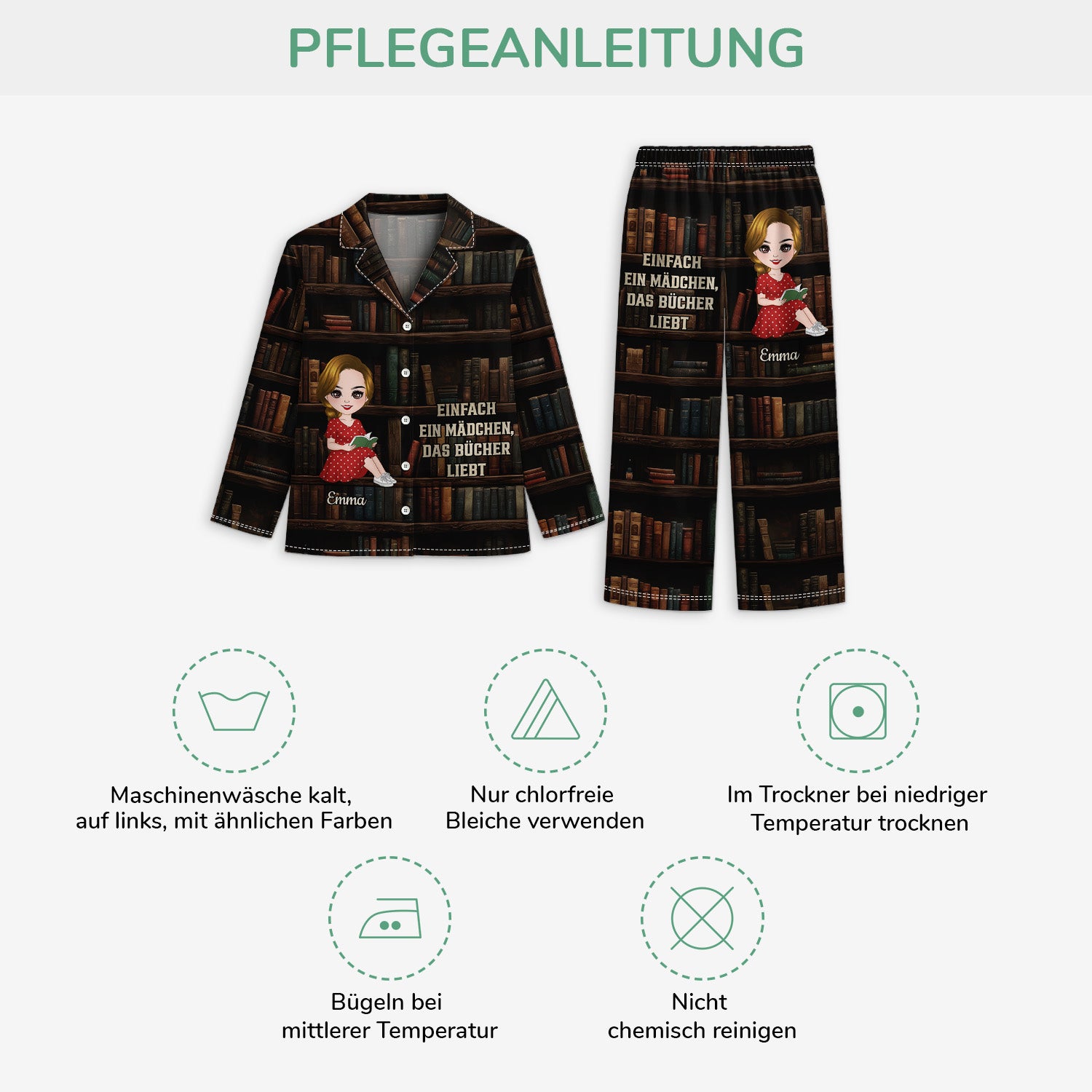 5949VGE4 bitte nicht storen ich lese gerade personalisierte pyjama damen _leseratten 5949V8QTA