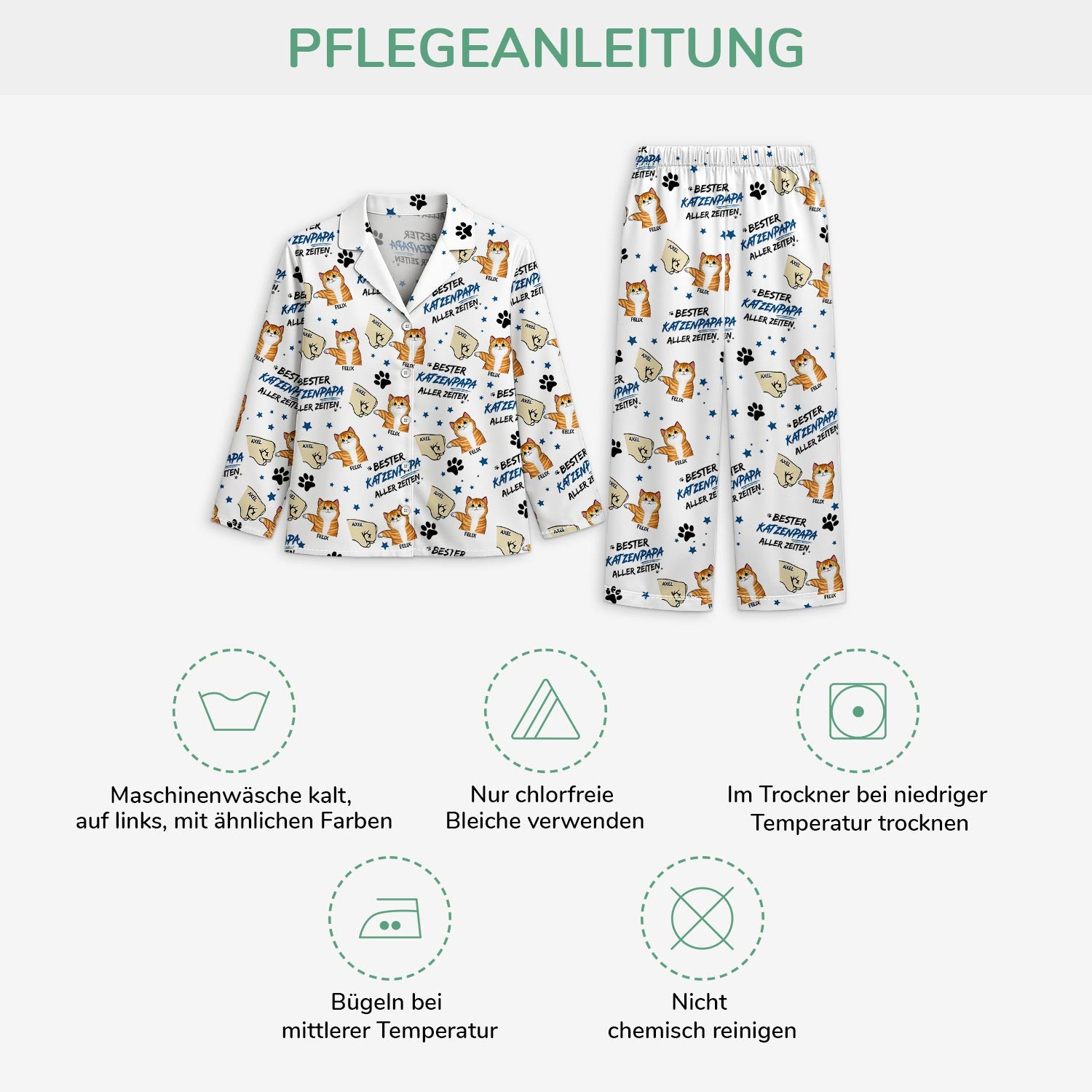 5966VGE4 bester katzenpapa aller zeiten personalisierte pyjama_ katze 5966V8YAD