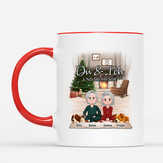 6031MGE2 du ich und die hunde weihnachtstasse personalisiert_ paare 6031MKH5C