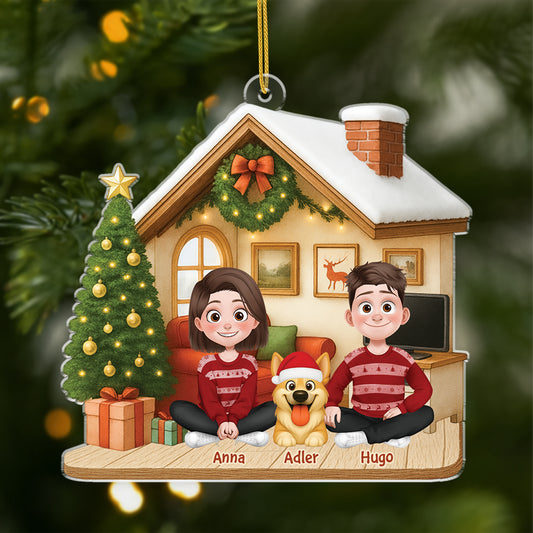 6032OGE1 du ich und die hunde personalisierter weihnachtsschmuck_ acryl schwules paar 6032OTZZC