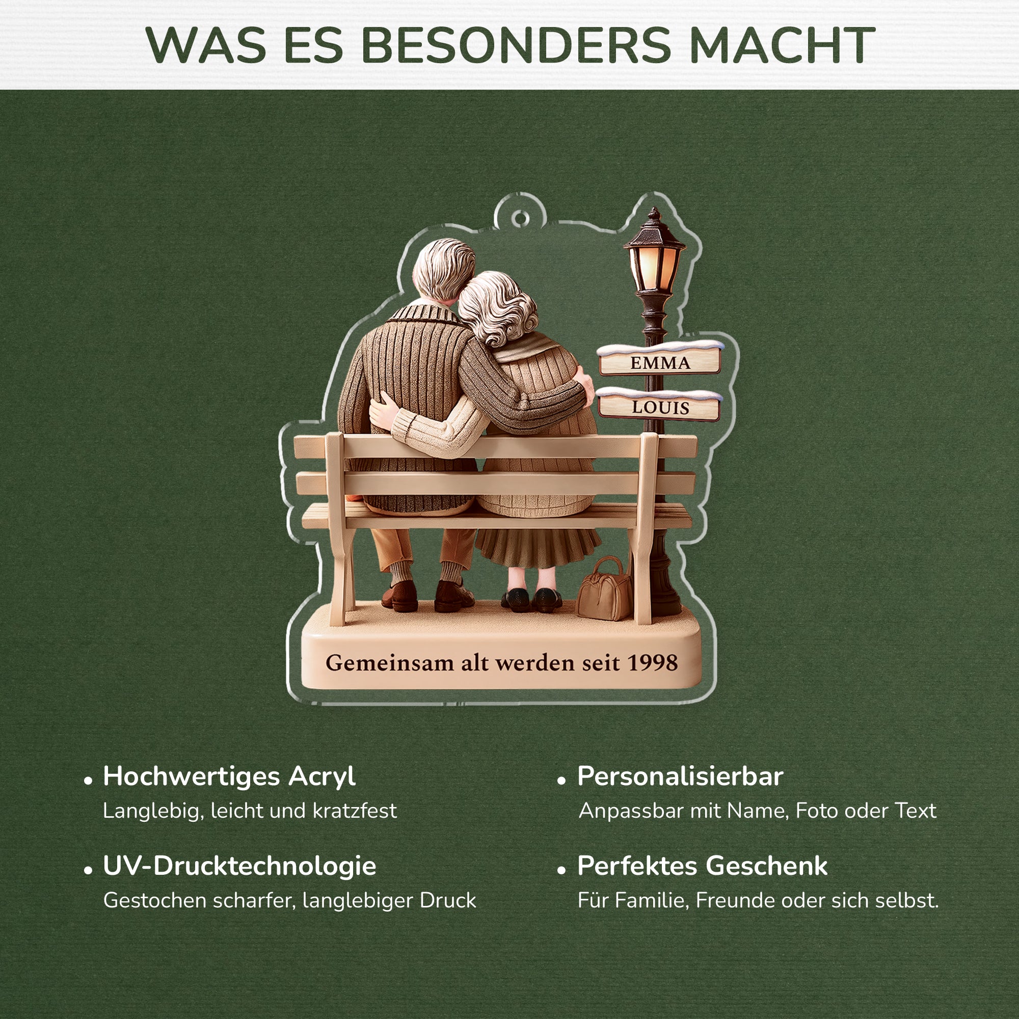 6035OGE4 gemeinsam alt werden seit personalisierte_ acryl ornamente paare 6035OTLNG