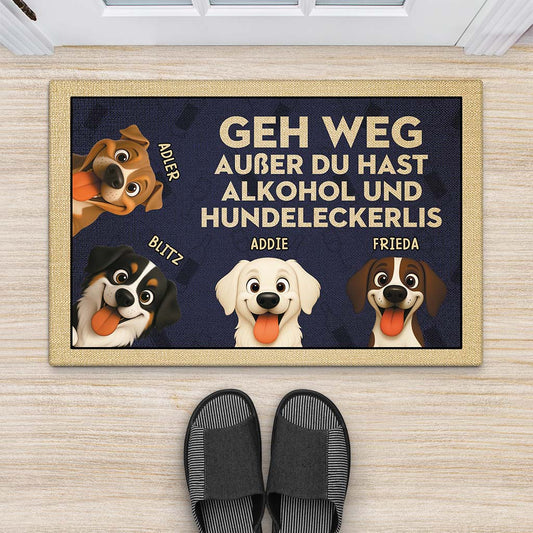 6046DGE2 es sei denn du hast alkohol und hundeleckerlis fussmatte personalisiert hund_ 6046DTT5C