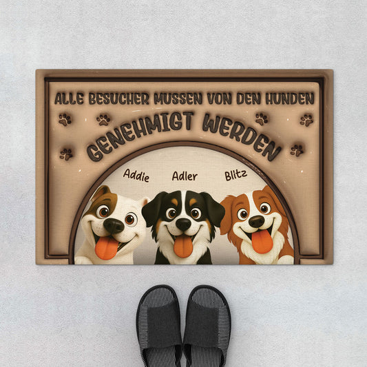 6049DGE1 3d druck effekt allebesuchermussenvomhund genehmigtwerden fussmatte personalisiert hund_ 6049D6TAC_3720d153 82a4 404e 81de 728c10edbef4