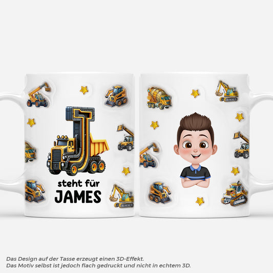 6088MGE1 das alphabet und traktor personalisierte tasse kinder 6088M3TZK