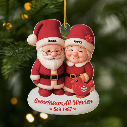 6093OGE1 3d druck effekt gemeinsam alt werden seit acryl weihnachtsschmuck_ personalisiert paare weihnachtsmann 6093OKMCG