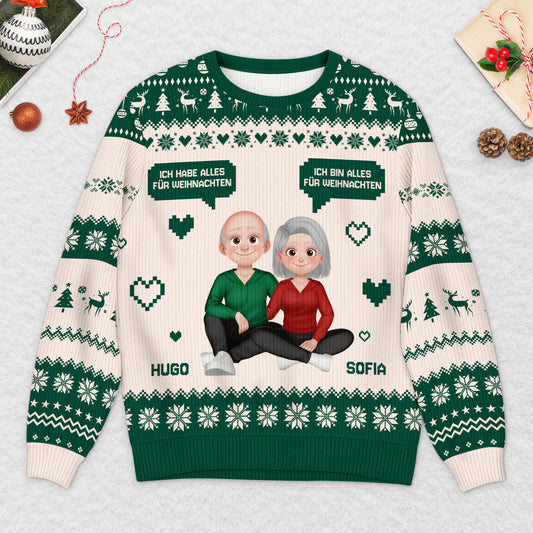 6125WGE2 ich habe alles fur weihnachten personalisierter weihnachtspullover paare 6125W