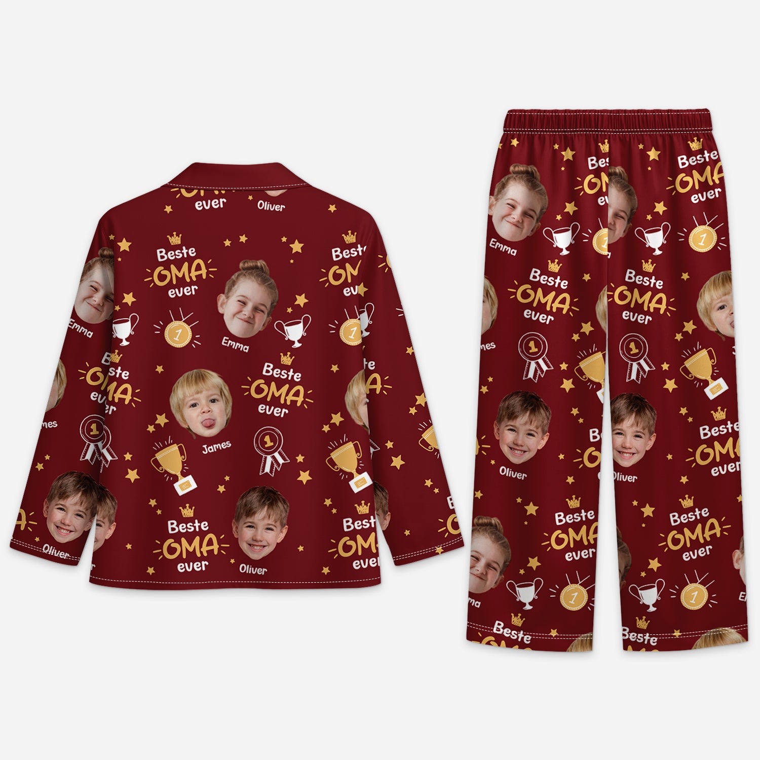 6127VGE2 beste oma aller zeiten personalisierte pyjama oma opa mit gesicht 6127VTKZA