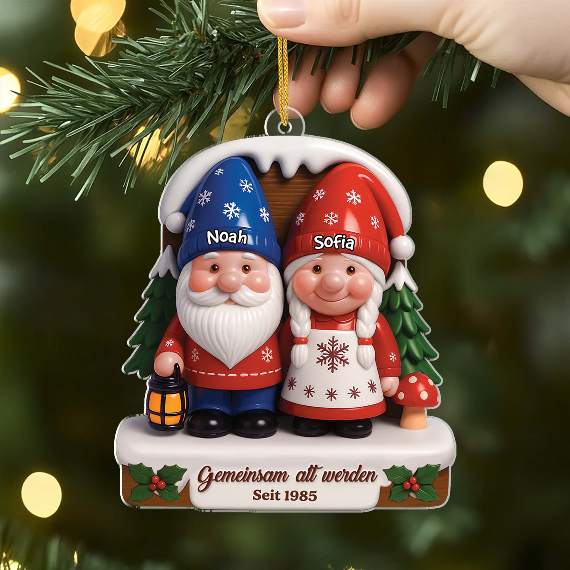 6143OGE2 3d druck effekt gemeinsam alt werden acryl weihnachtsschmuck personalisiert paare 6143O6LTG