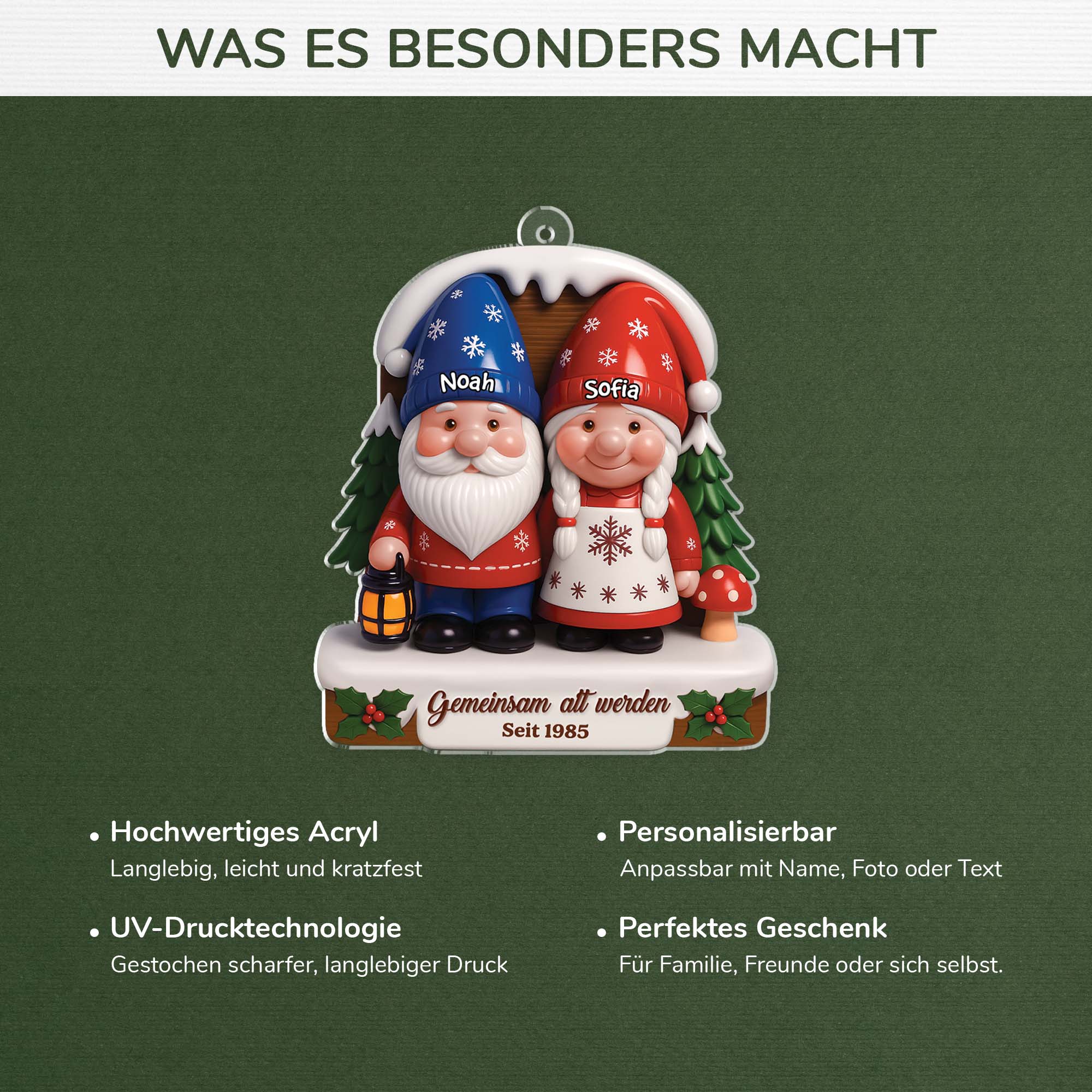 6143OGE4 3d druck effekt gemeinsam alt werden acryl weihnachtsschmuck personalisiert paare 6143O6LTG