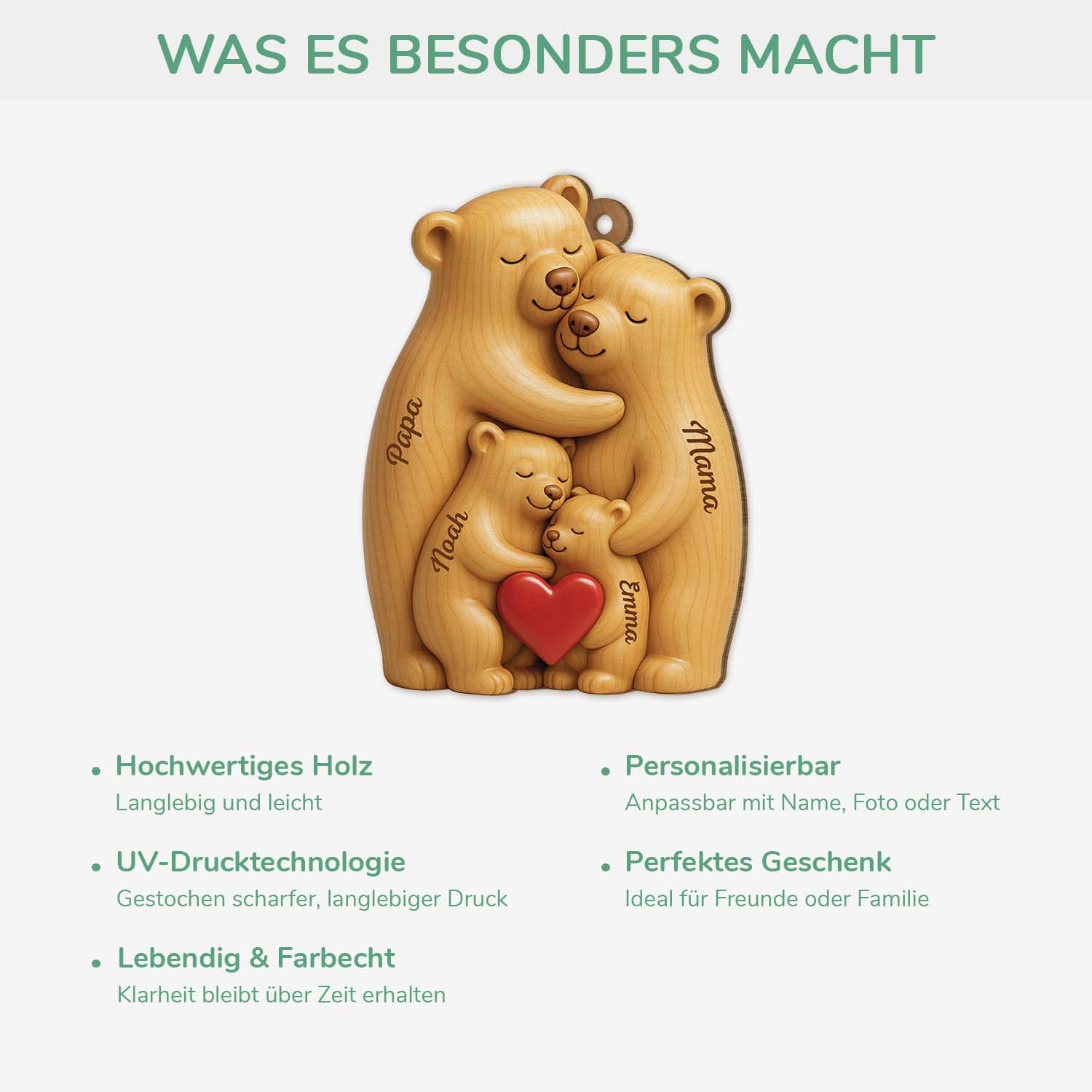 6147OGE4 3d druck effekt familie bar personalisierte 1 schicht holz ornamente weihnachten 6147O65TI