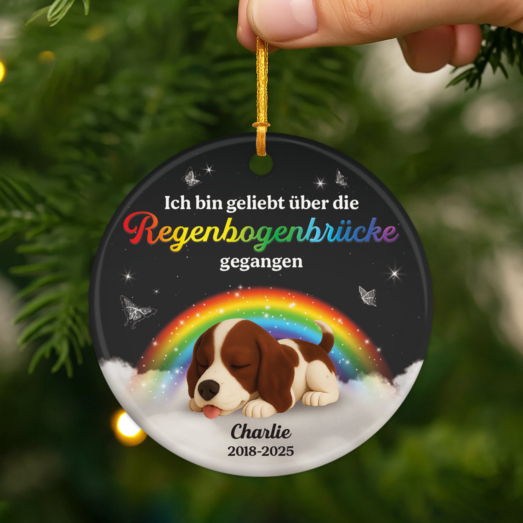 6148OGE1 ich wunschte die regenbogenbrucke hatte besuchszeiten personalisierte keramik ornamente hunde zur erinnerung 6148OK6ZC2