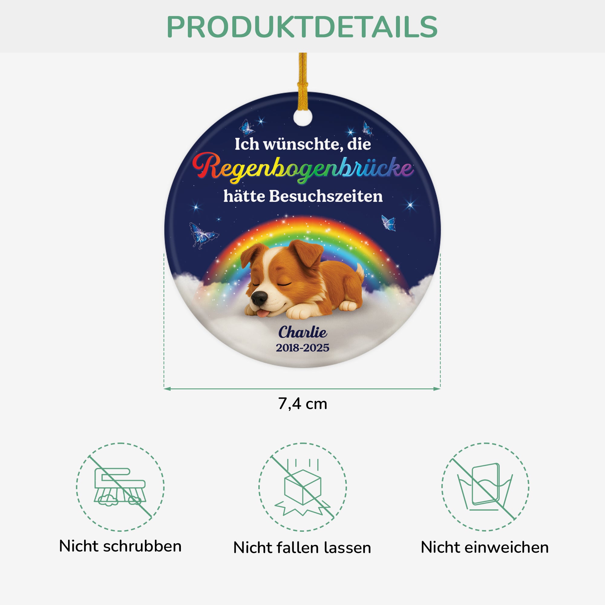 6148OGE1 ich wunschte die regenbogenbrucke hatte besuchszeiten personalisierte keramik ornamente hunde zur erinnerung 6148OK6ZC3