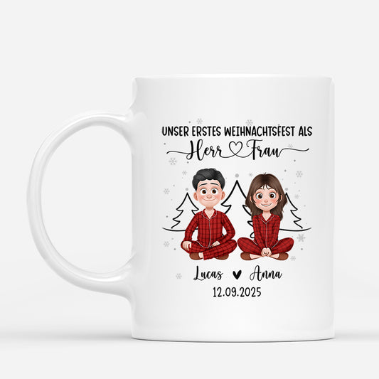 6170MGE1 unser erstes weihnachtsfest als paar weihnachtstasse personalisiert_ 6170M3MQG