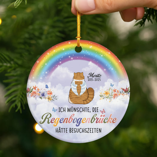 6176OGE1 ich bin geliebt uber die regenbogenbrucke gegangen personalisierte keramik ornamente katzen zur erinnerung 6176OK6QD2