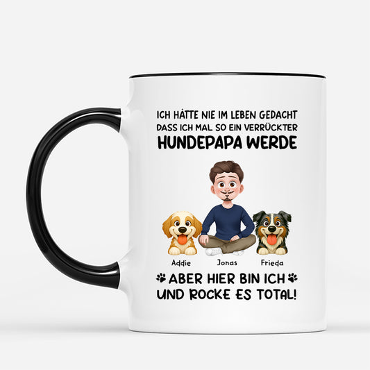 6180MGE2 nie gedacht dass ich zur verruckten hundemama werde personalisierte tasse hund_ 6180MTQZC