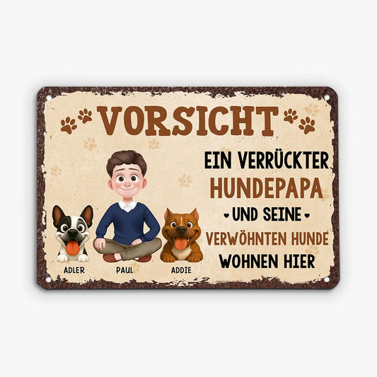 6182EGE2 warnung von hunden bewachtes gebiet turschild hund personalisiert_ 6182E3HAC