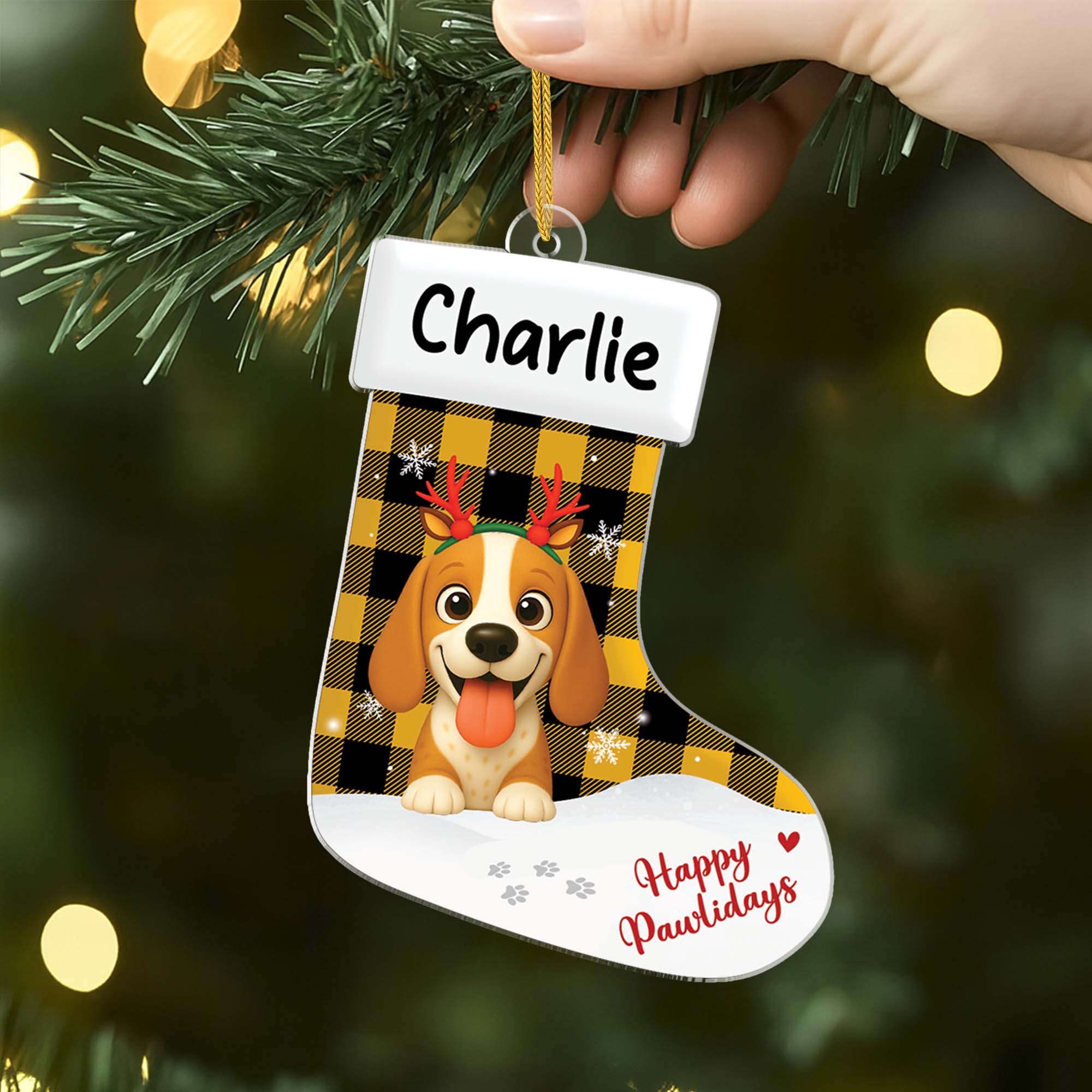 6193OGE1 merry woofmas acryl christbaumschmuck hund personalisiert_ 6193OK6AC2