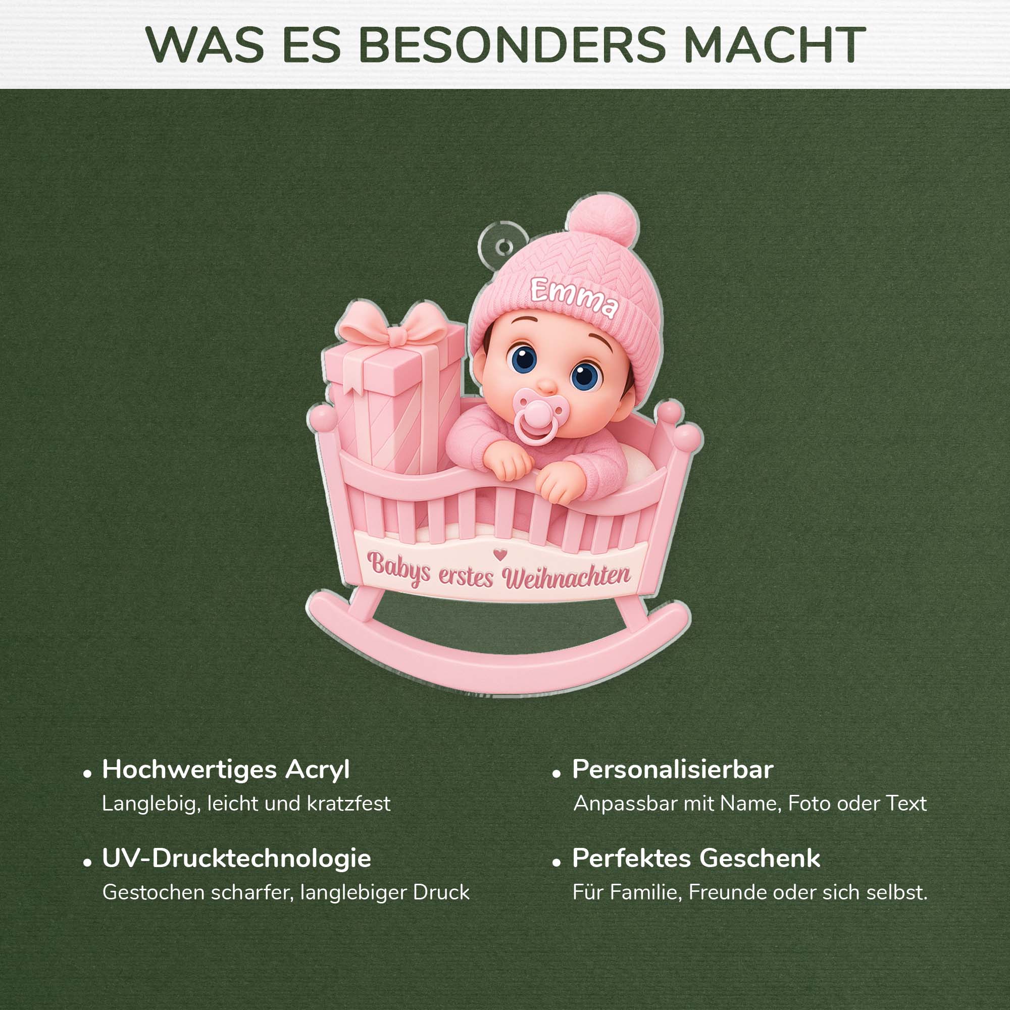 6211OGE4 3d druck effekt babys erstes weihnachten acryl weihnachtsschmuck_ personalisiert zur geburt stubenwagen 6211O3QTK