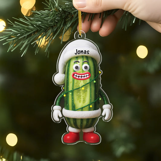 6219OGE2 3d druck effekt gewurzgurken mit emotionen acryl weihnachtsschmuck personalisiert frauen manner 6219O6V5A