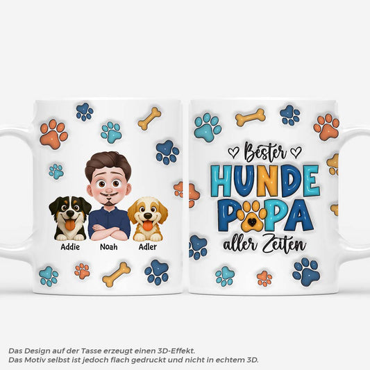 6220MGE1 3d druck effekt bester hundepapa aller zeiten hunde weihnachtstasse personalisiert_ pfoten kauknochen 6220M6VMC