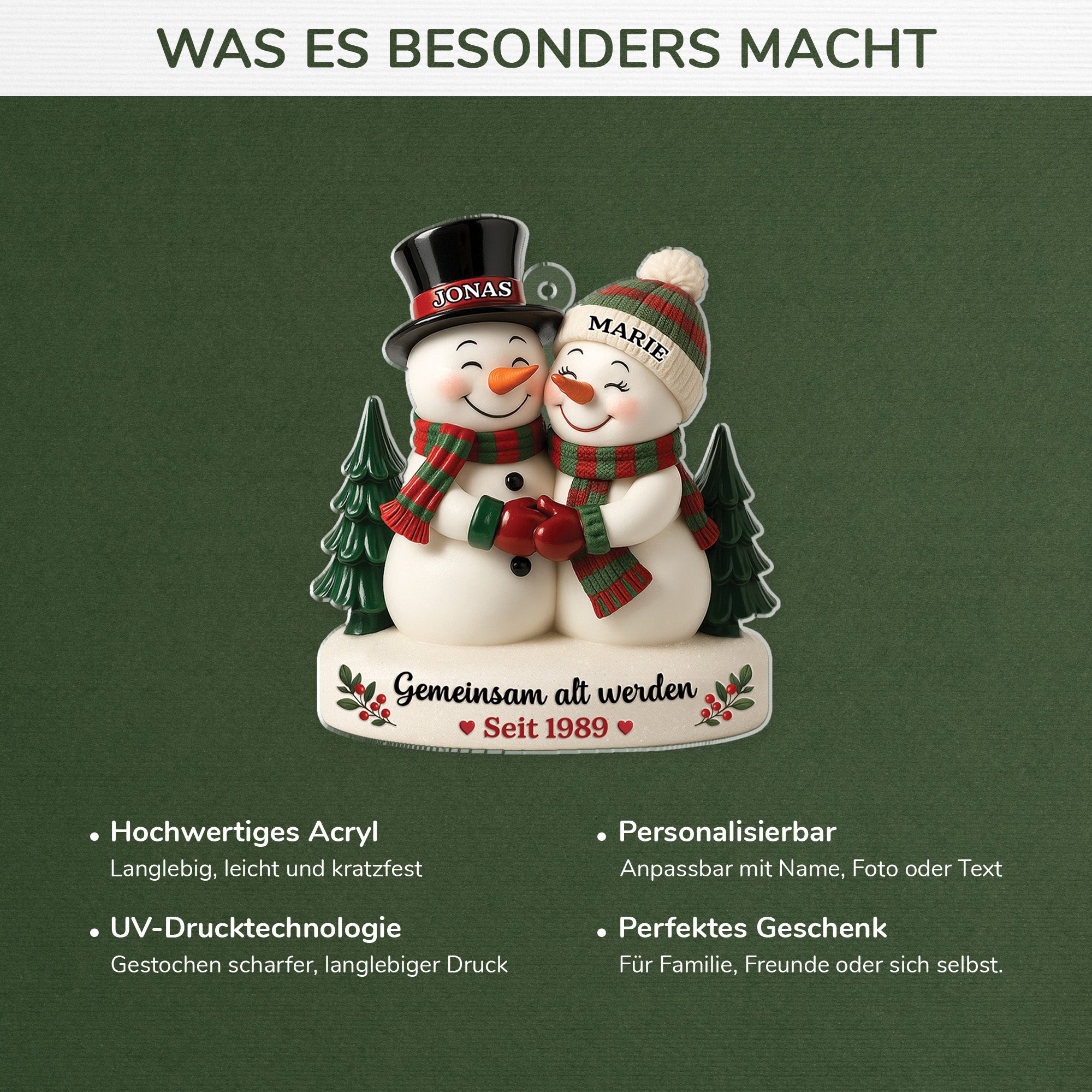6227OGE4 3d druck effekt gemeinsam alt werden acryl weihnachtsschmuck personalisiert paar schneeman 6227O_55f50160 e50a 4307 b572 dd9bf5b82f99