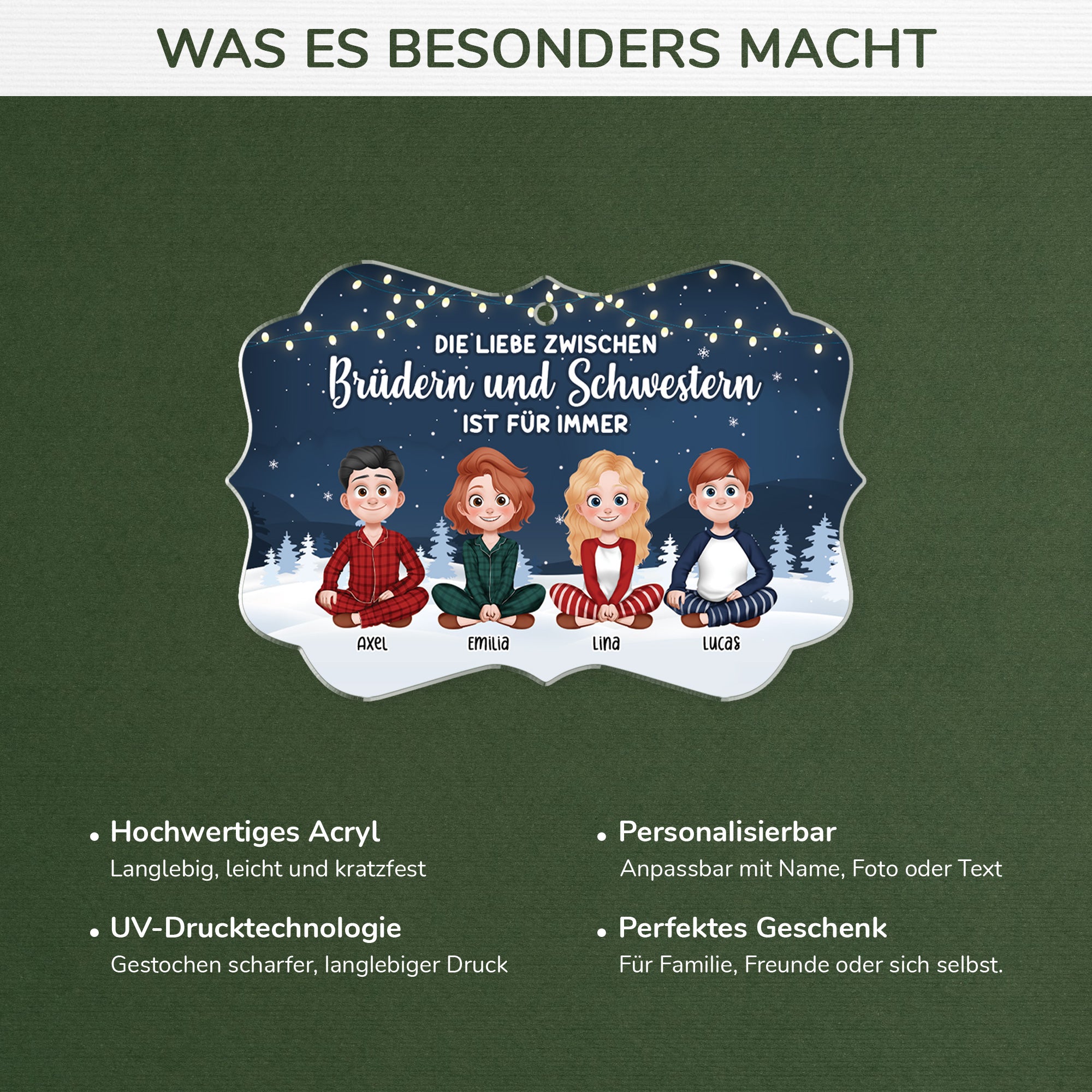 6253OGE4 geschwisterliebe ist ewig acryl weihnachtsschmuck personalisiert_ bruder schwester 6253O