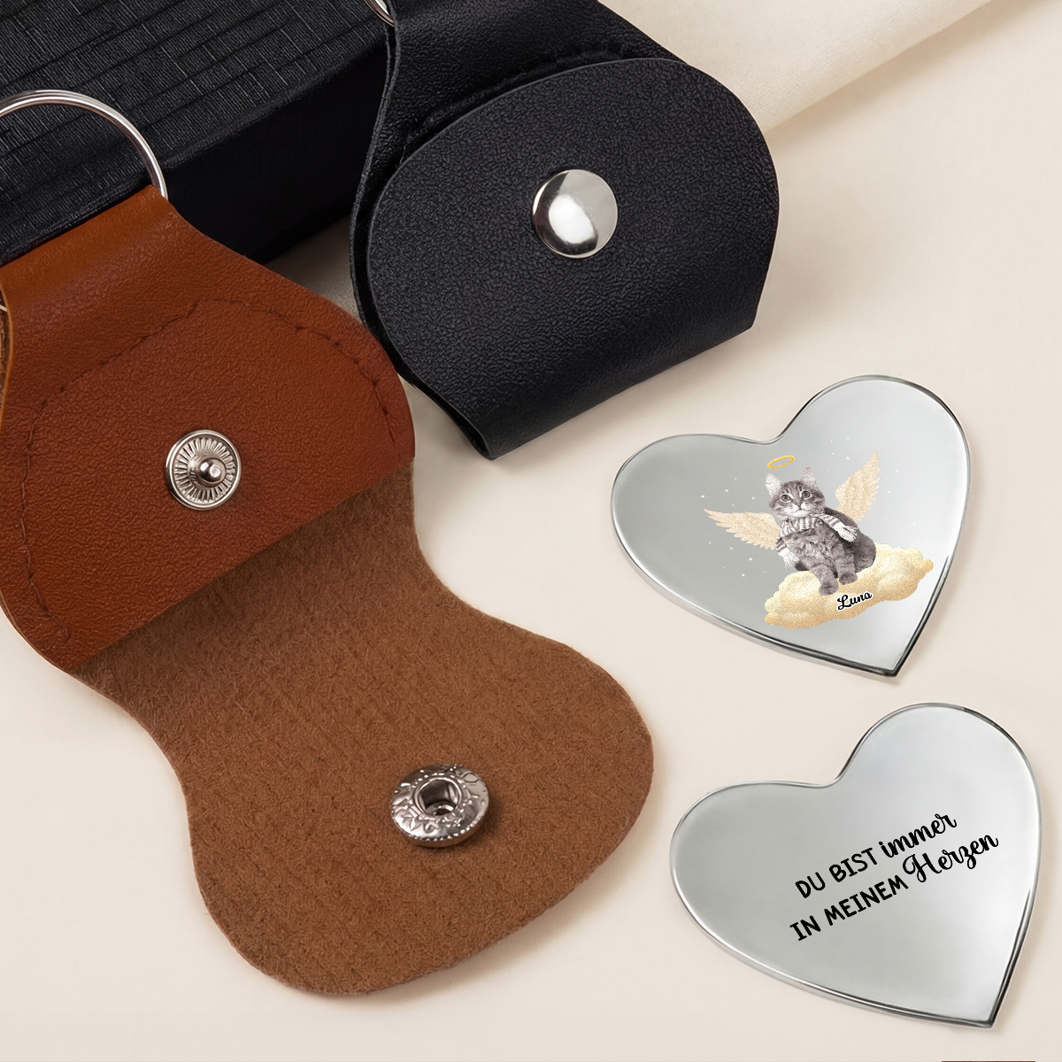 6260AGE2 deine flugel waren bereit mein herz war es nicht personalisierte trauergeschenk  herz pocket hug schlusselanhanger foto hund katze 6260ajsfzc