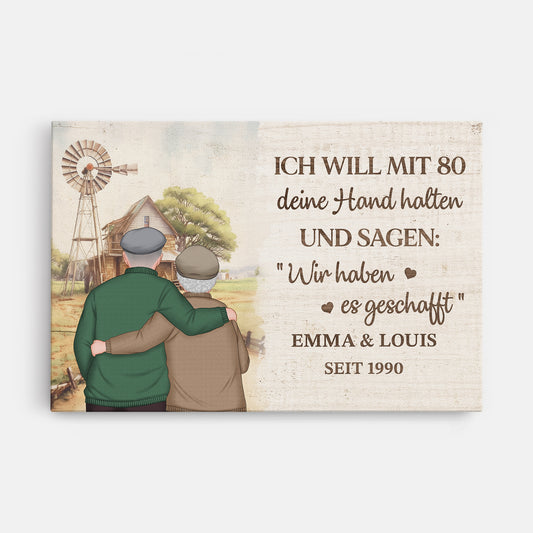 6265CGE1 ich will mit 80 deine hand halten und sagen wir haben es geschafft personalisierte leinwand paar 6265C8MZG