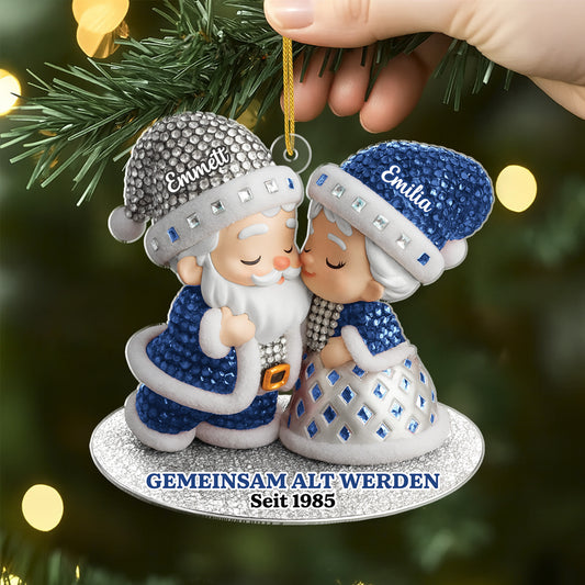 6313OGE2 3d druck effekt gemeinsam alt werden seit acryl weihnachtsschmuck personalisiert paar kuss 6313O8ZMG