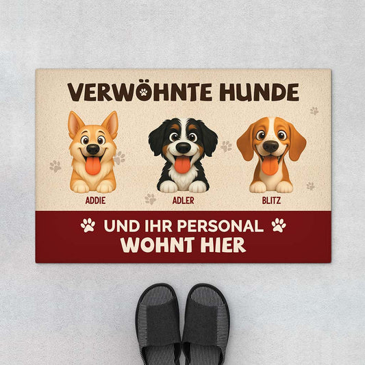 6314DGE1 hier wohnen verwohnte hunde mit personal fussmatte personalisiert hund_ 6314DTQ5C