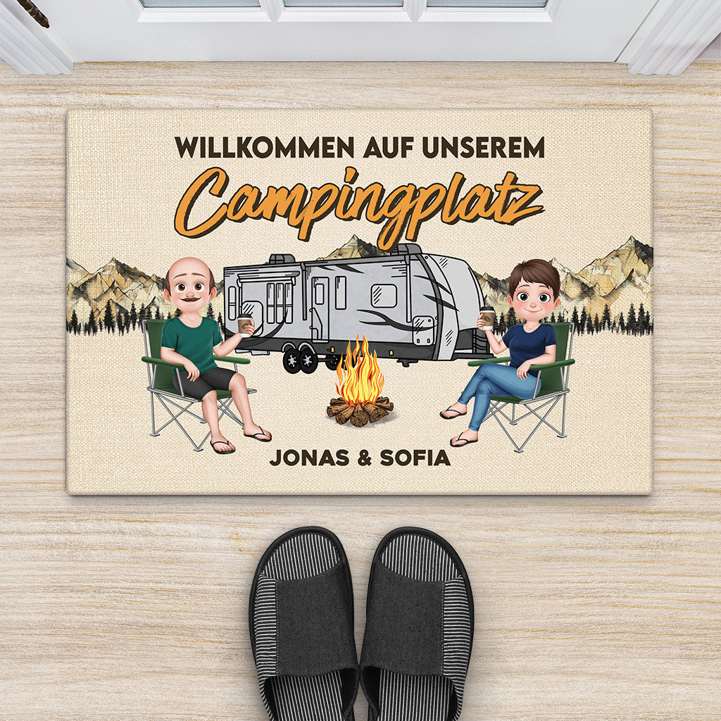 6334DGE2 willkommen in unserem zuhause auf radern paare fussmatte camping personalisiert_ 6334D6TAG