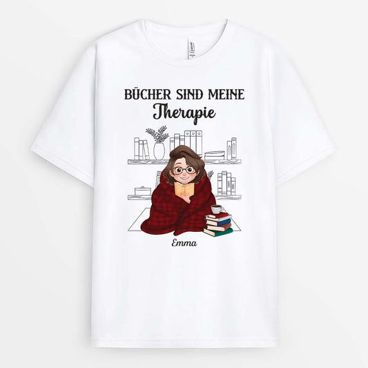 6347AGE1 bucher sind meine therapie personalisierte t shirts damen manner leseratten 6347AKT5A