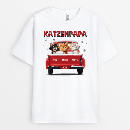 6368AGE2 katzenpapa katzenmama im auto katzen t shirt personalisiert 6368A8QAD