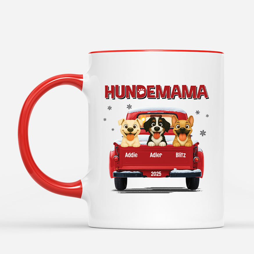 6368MGE2 hundemama hundepapa im auto cartoon personalisierte tasse hund_ 6368M8QAC