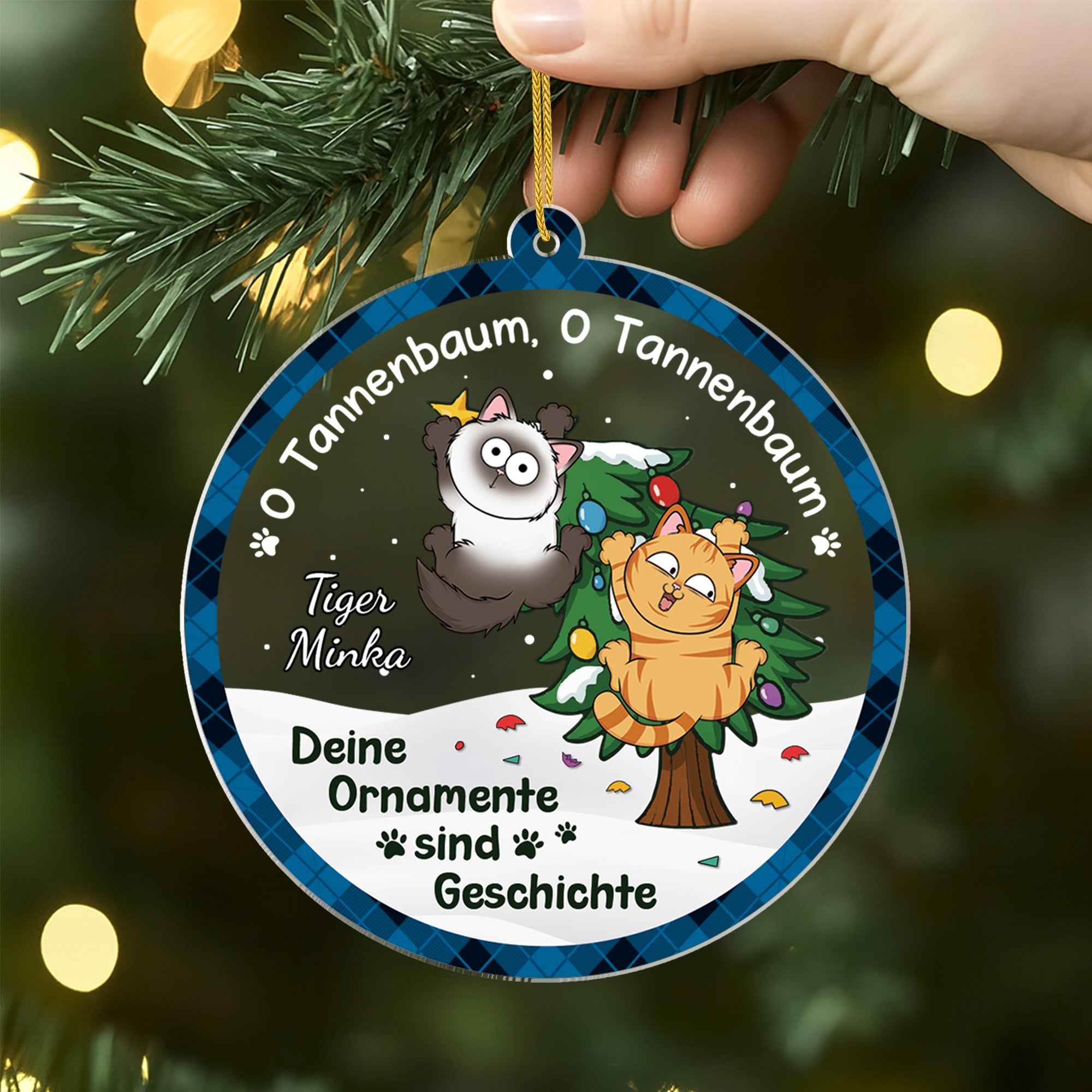 6388OGE2 o tannenbaum deine ornamente sind geschichte acryl weihnachtsschmuck personalisiert katzen 6388O8TND