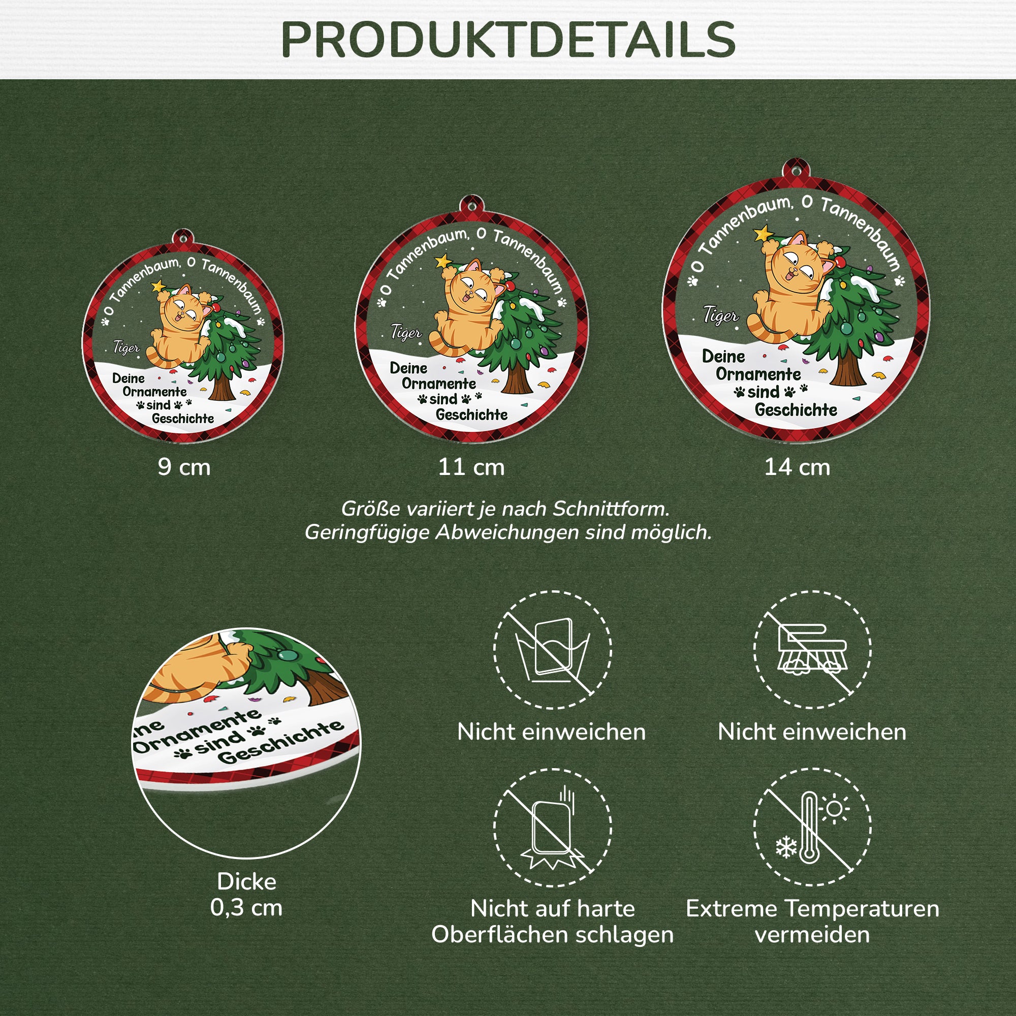 6388OGE3 o tannenbaum deine ornamente sind geschichte acryl weihnachtsschmuck personalisiert katzen 6388O8TND