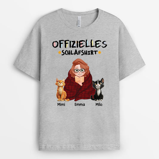 6408AGE2 offizielles schlafshirt katzen t shirt personalisiert buntstifte cartoon 6408AKL5D